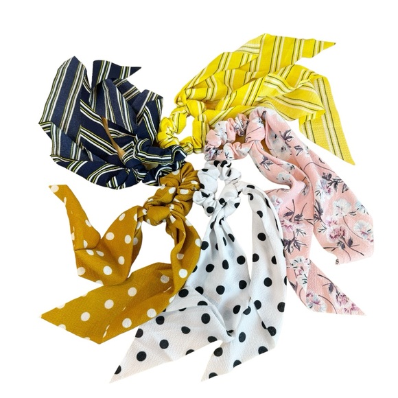 Handkerchief Hair Ties, Bundle of 5 NWOT - Picture 1 of 8